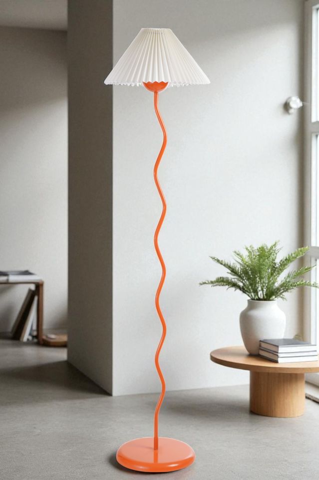 EVA TURUNCU LAMBADER PİLELİ KREM ABAJURLU