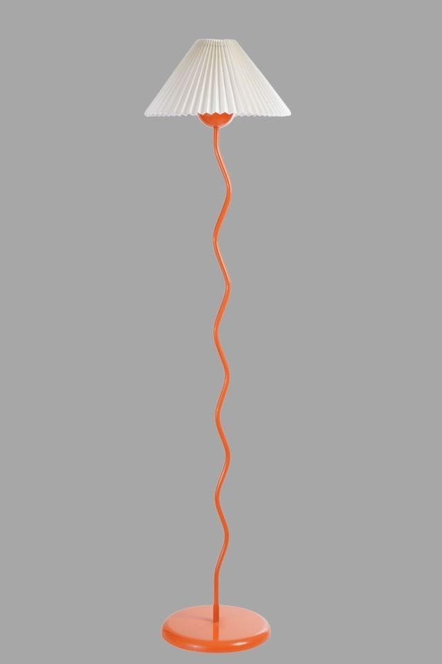 EVA TURUNCU LAMBADER PİLELİ KREM ABAJURLU