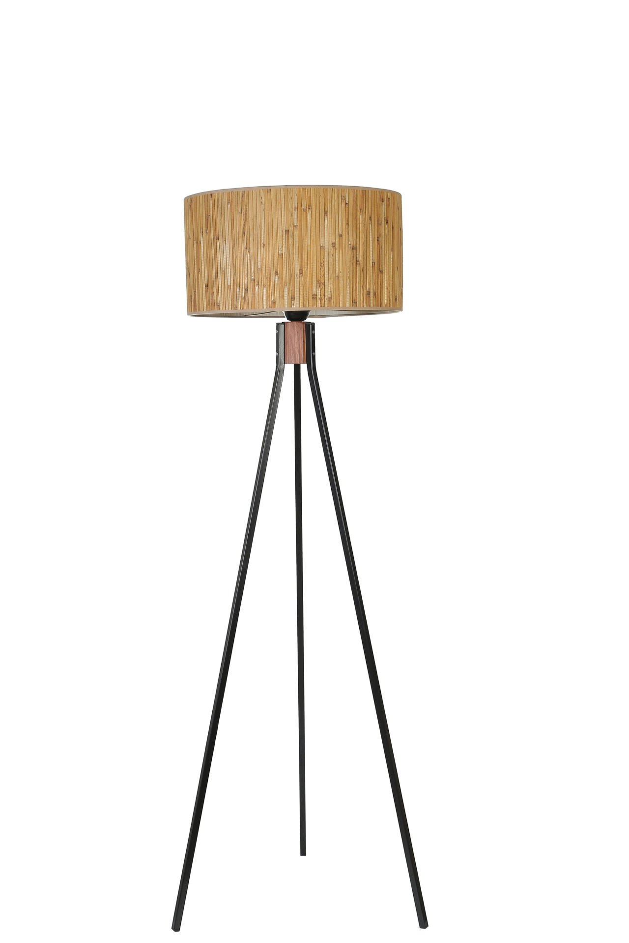 FISCO TRİPOD SİYAH LAMBADER SİLİNDİR BAMBU 07 ABAJURLU