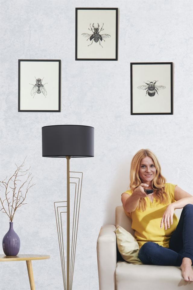 KELEBEK ESKİTME LAMBADER SİLİNDİR KOYU GRİ ABAJURLU