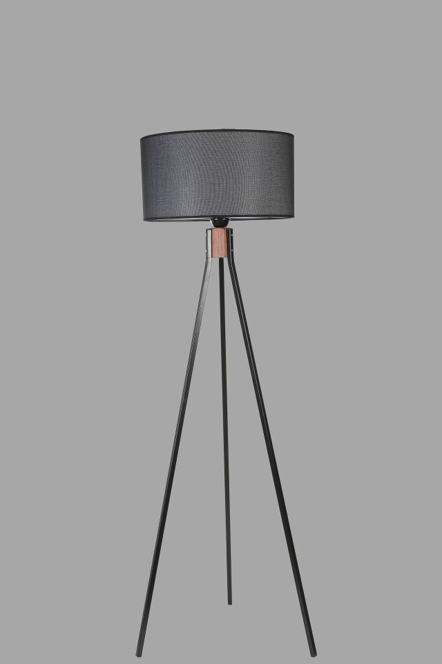 FISCO TRİPOD SİYAH LAMBADER SİLİNDİR HASIR SİYAH ABAJURLU