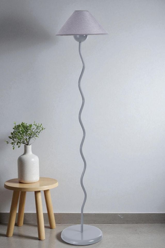 EVA GRİ LAMBADER HASIR GRİ ABAJURLU