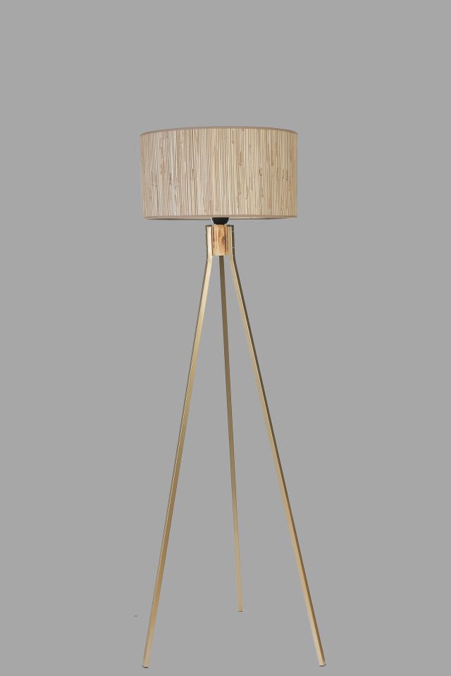 FISCO TRİPOD ESKİTME LAMBADER SİLİNDİR BAMBU 09 ABAJURLU