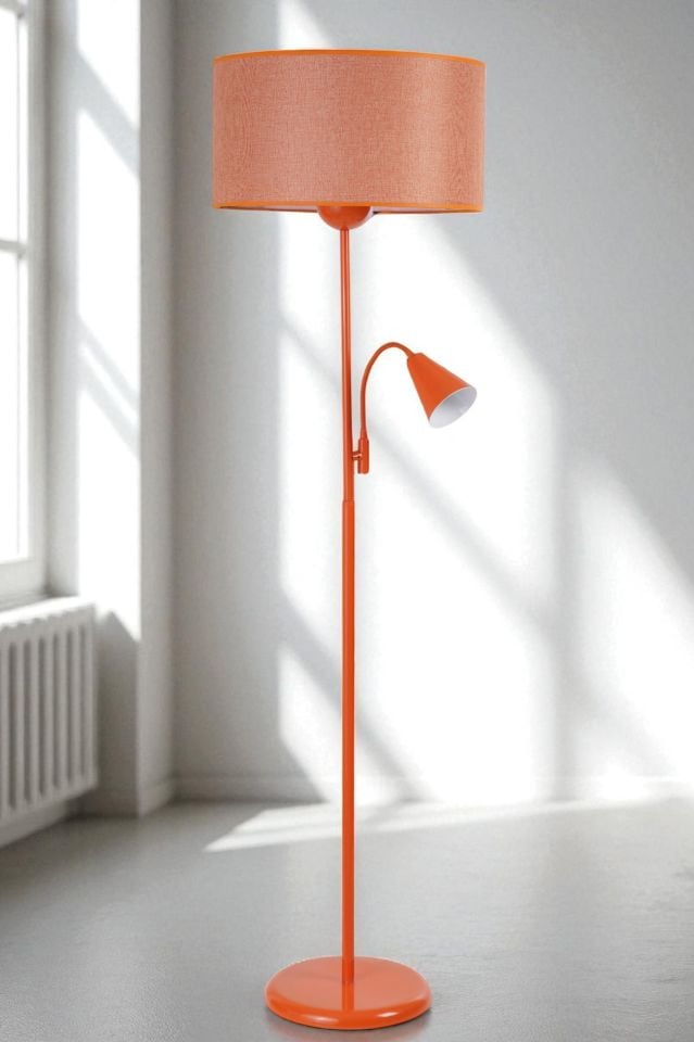 DEVİN TURUNCU LAMBADER SİLİNDİR HASIR TURUNCU ABAJURLU