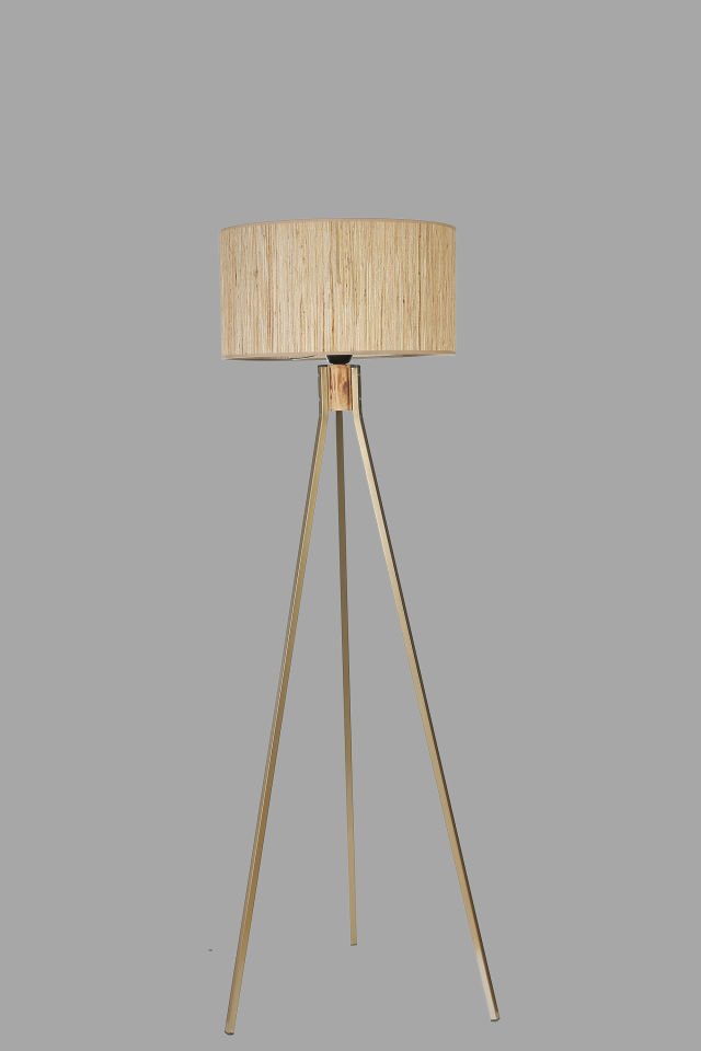 FISCO TRİPOD ESKİTME LAMBADER SİLİNDİR BAMBU 010 ABAJURLU