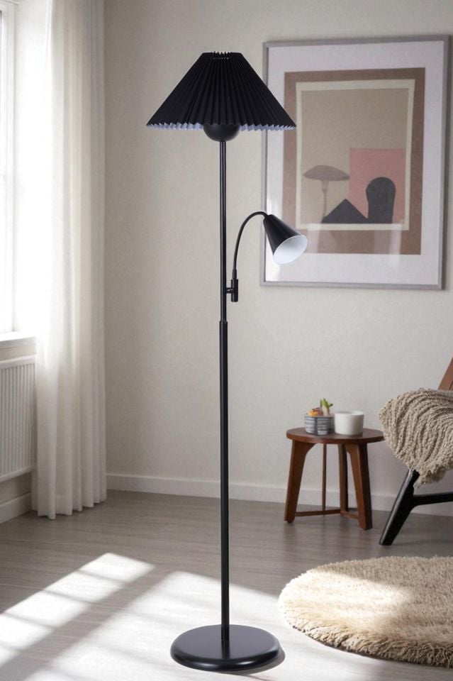 DEVİN SİYAH LAMBADER PİLELİ SİYAH ABAJURLU