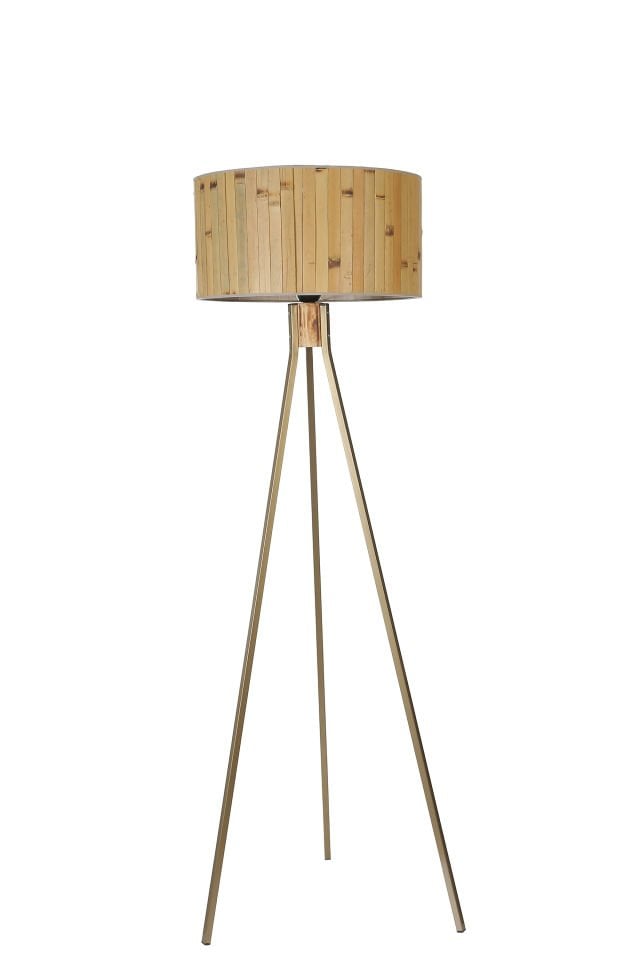 FISCO TRİPOD ESKİTME LAMBADER SİLİNDİR BAMBU 02 ABAJURLU