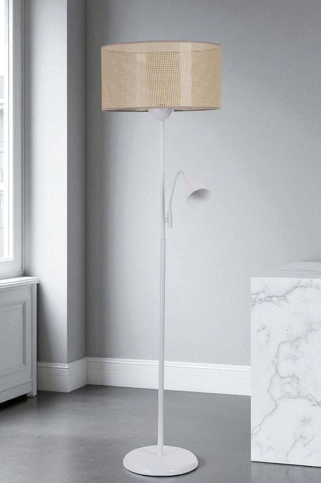 DEVİN BEYAZ LAMBADER SİLİNDİR PETEK ABAJURLU