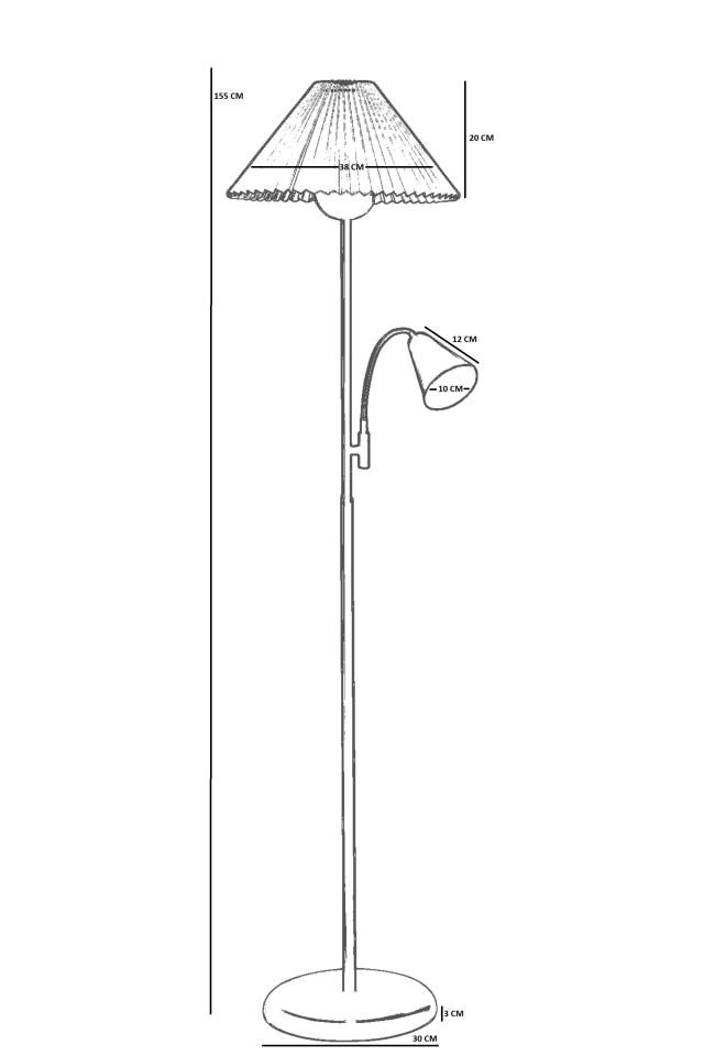 DEVİN BEYAZ LAMBADER PİLELİ KREM ABAJURLU
