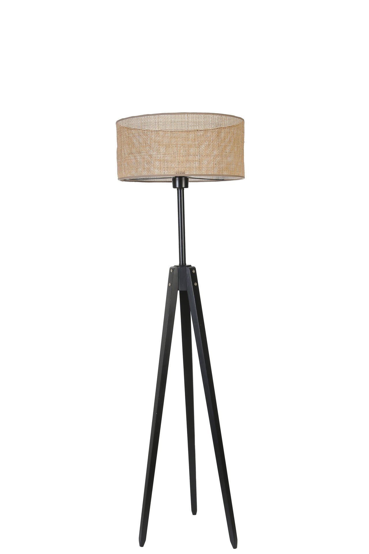 KANARYA SİYAH LAMBADER SİLİNDİR ÖRGÜLÜ RATTAN ABAJURLU