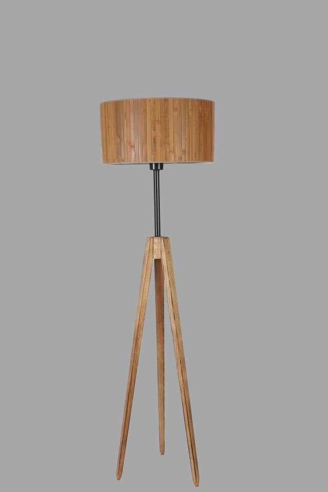 KANARYA YANIK LAMBADER SİLİNDİR BAMBU 01 ABAJURLU