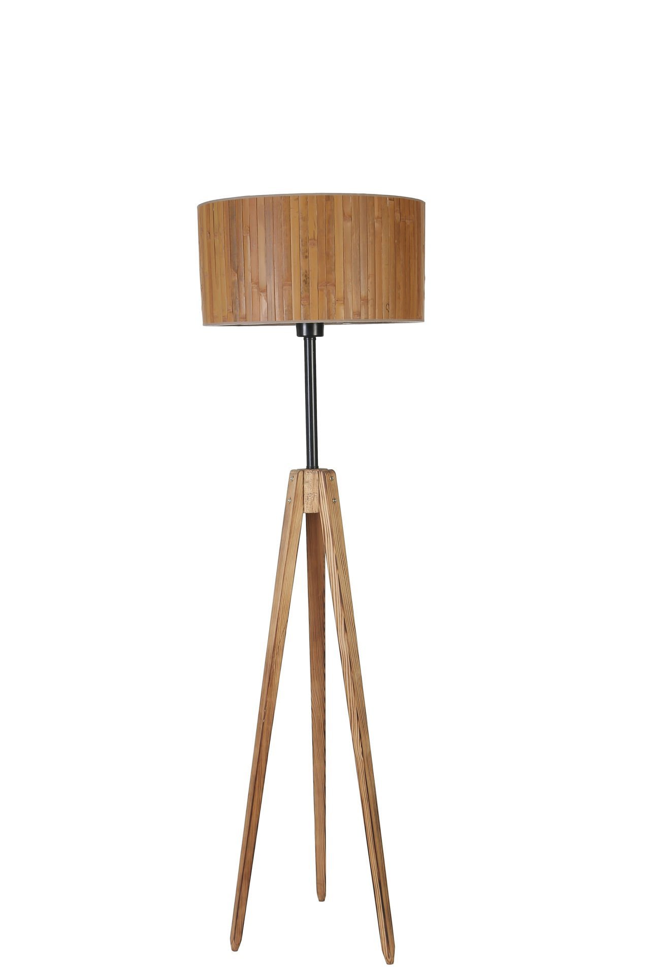 KANARYA YANIK LAMBADER SİLİNDİR BAMBU 01 ABAJURLU