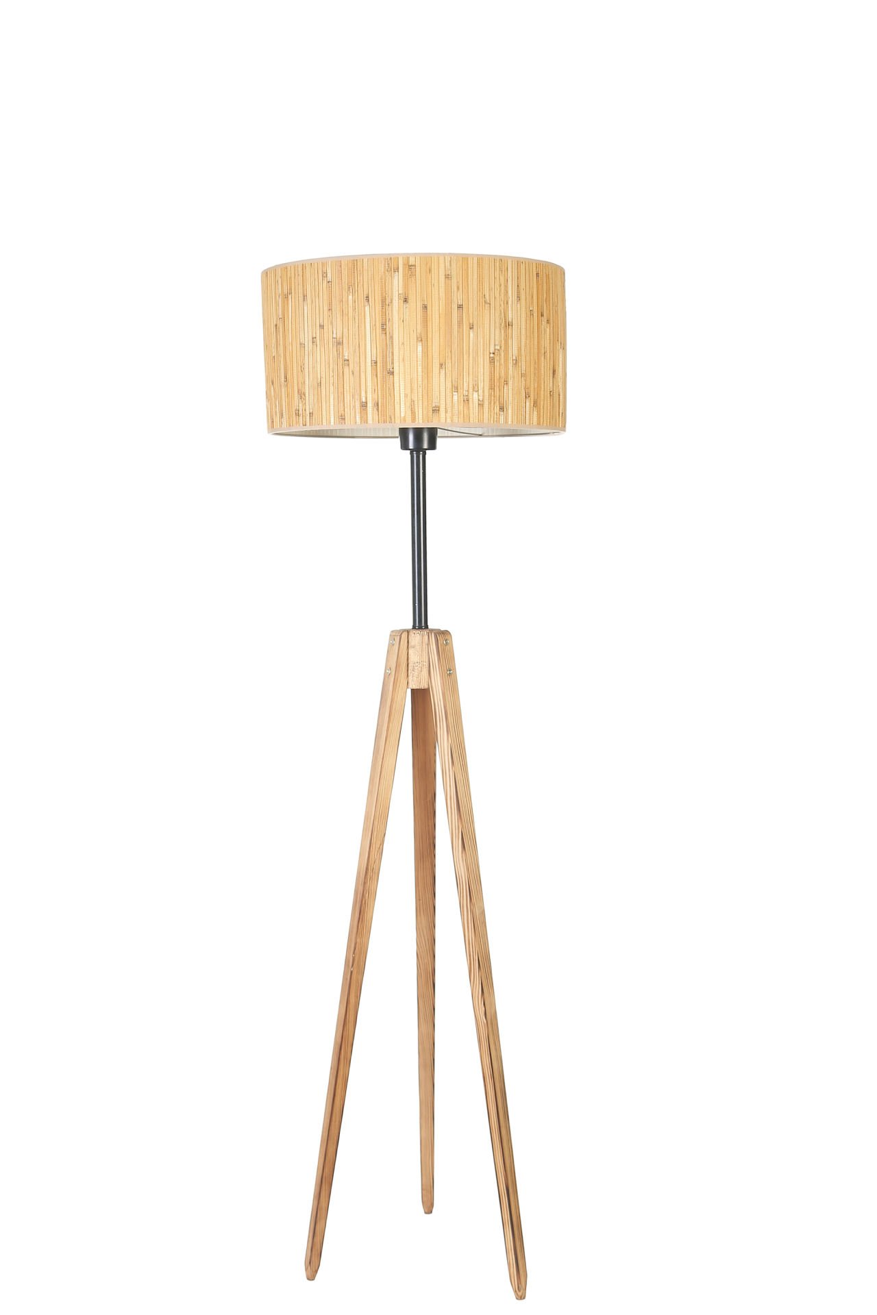 KANARYA YANIK LAMBADER SİLİNDİR BAMBU 07 ABAJURLU