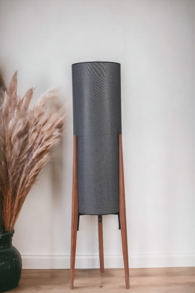 NAVAS CEVİZ LAMBADER HASIR SİYAH ABAJURLU