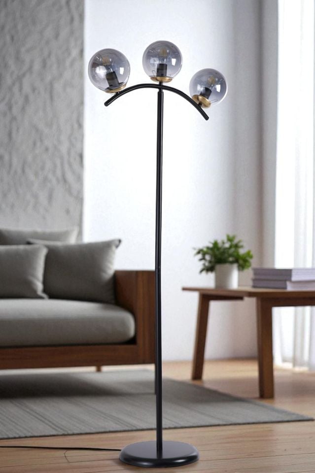 VELVET 3 LÜ SİYAH LAMBADER FÜME CAMLI