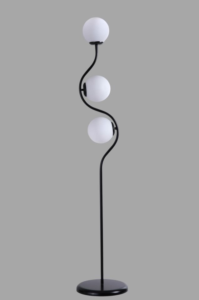 TURAN 3 LÜ SİYAH LAMABDER BEYAZ CAMLI