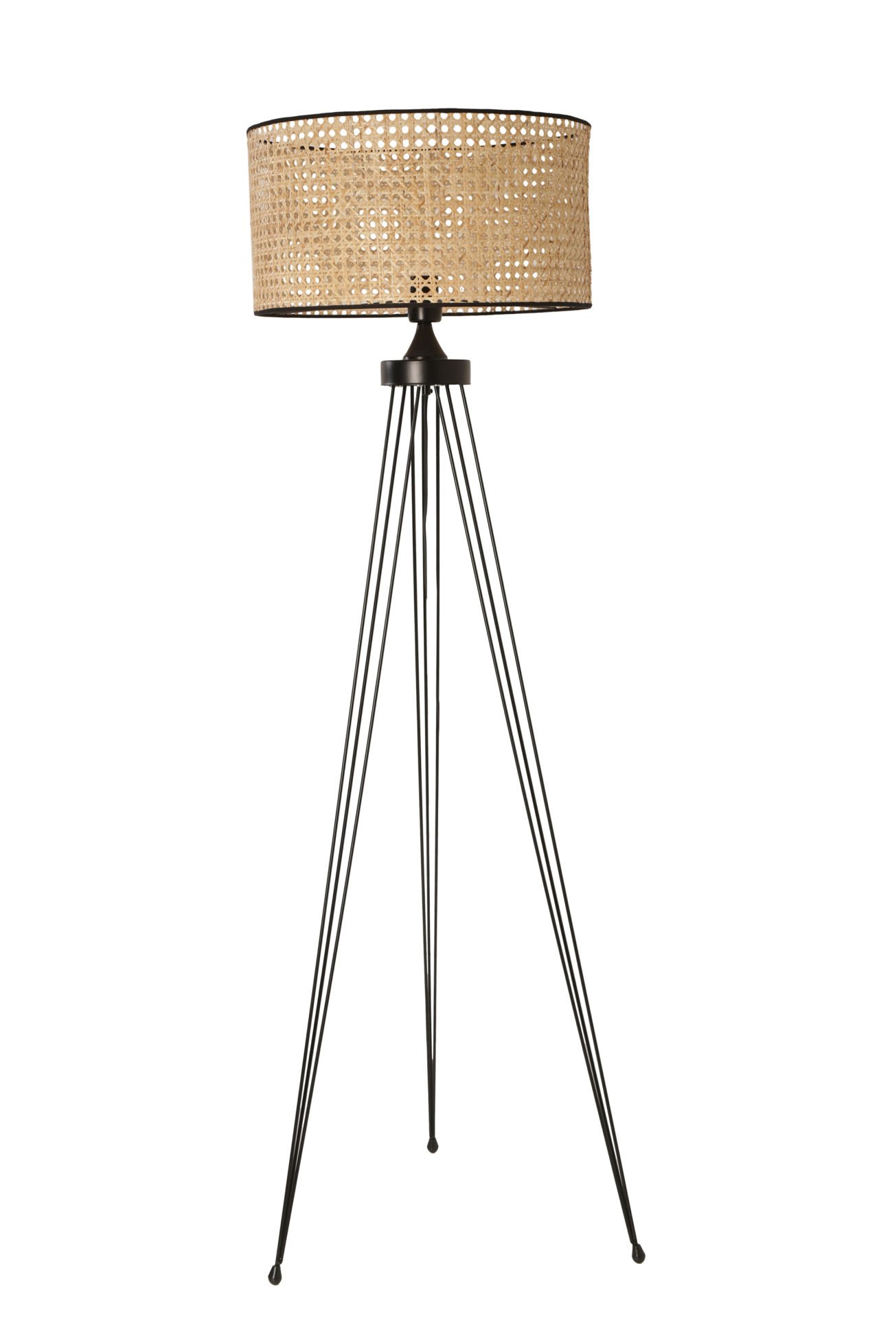 STAR SİYAH LAMBADER SİLİNDİR RATTAN ABAJURLU