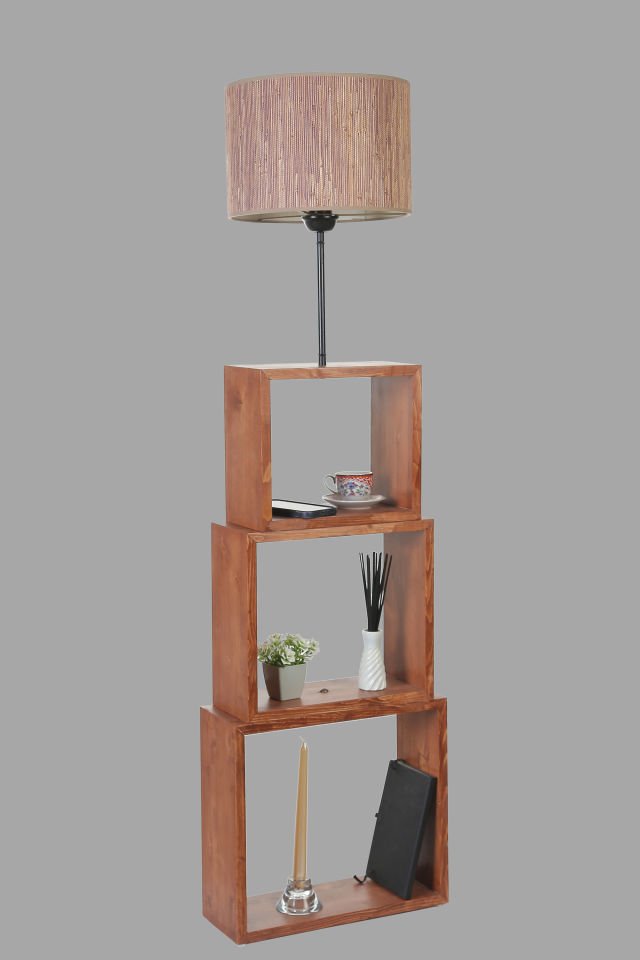 PUZZLE CEVİZ LAMBADER BAMBU 04 ABAJURLU