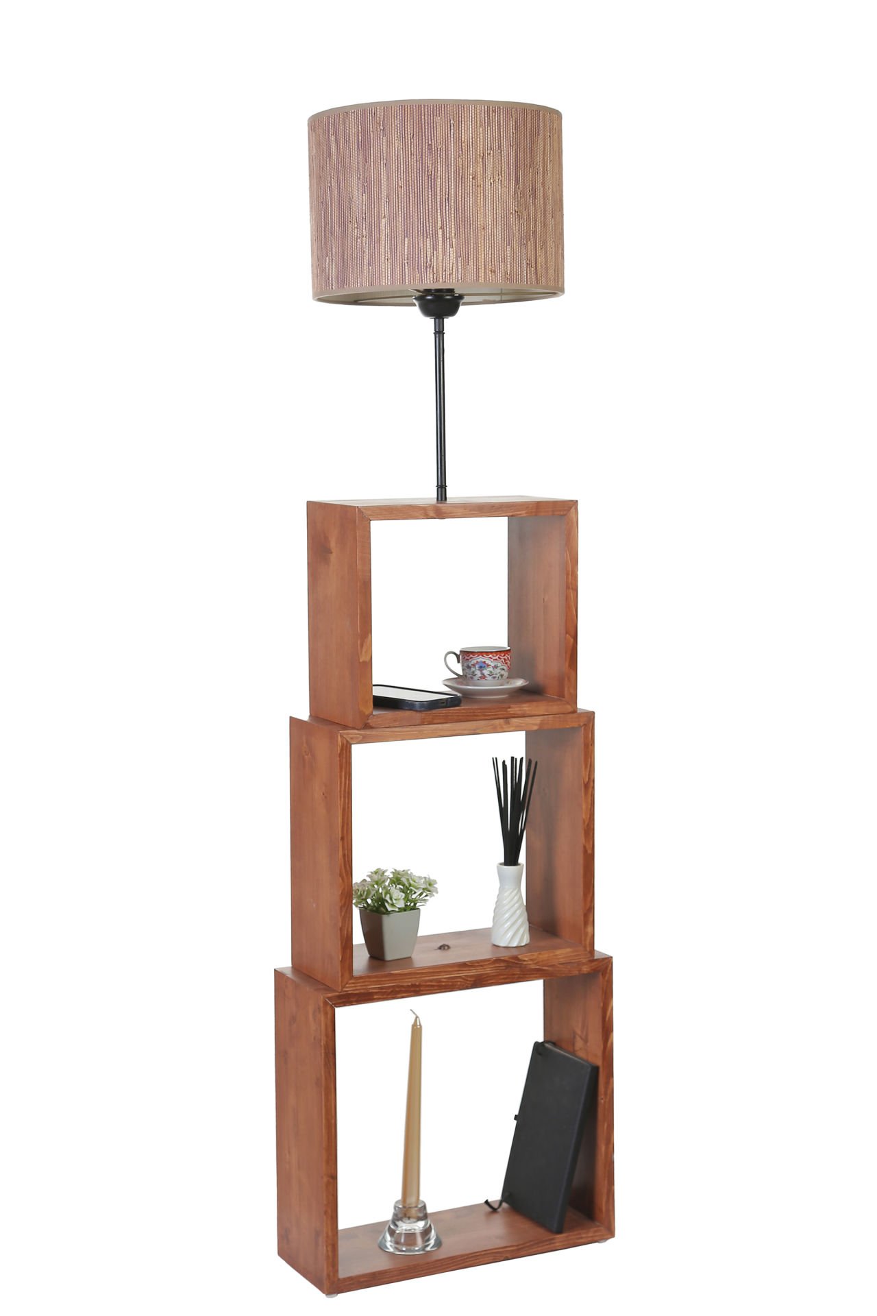 PUZZLE CEVİZ LAMBADER BAMBU 04 ABAJURLU