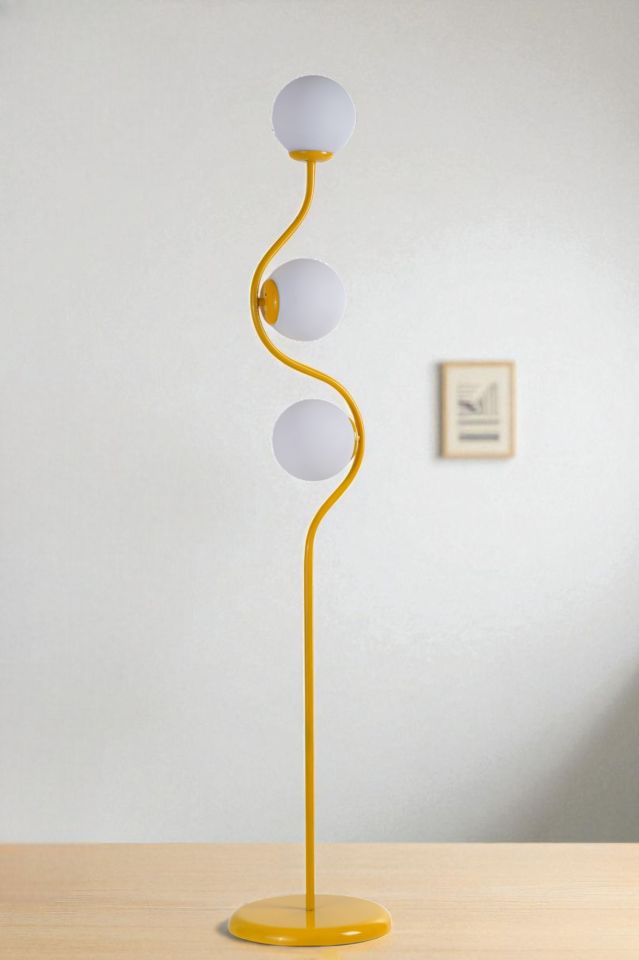 TURAN 3 LÜ SARI LAMABDER BEYAZ CAMLI