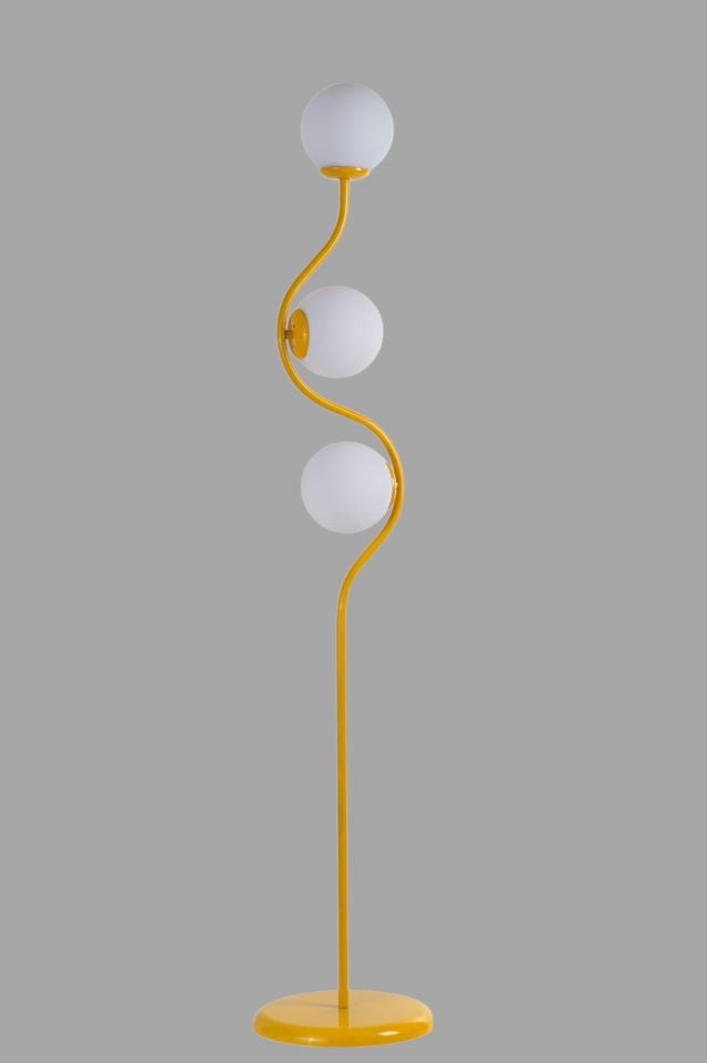 TURAN 3 LÜ SARI LAMABDER BEYAZ CAMLI