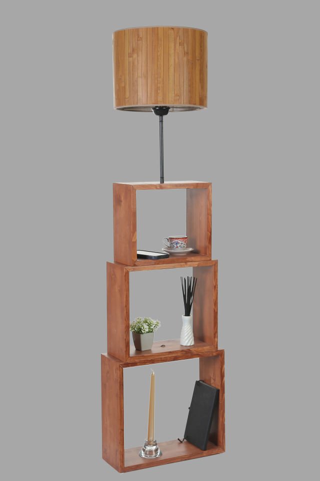 PUZZLE CEVİZ LAMBADER BAMBU 01 ABAJURLU