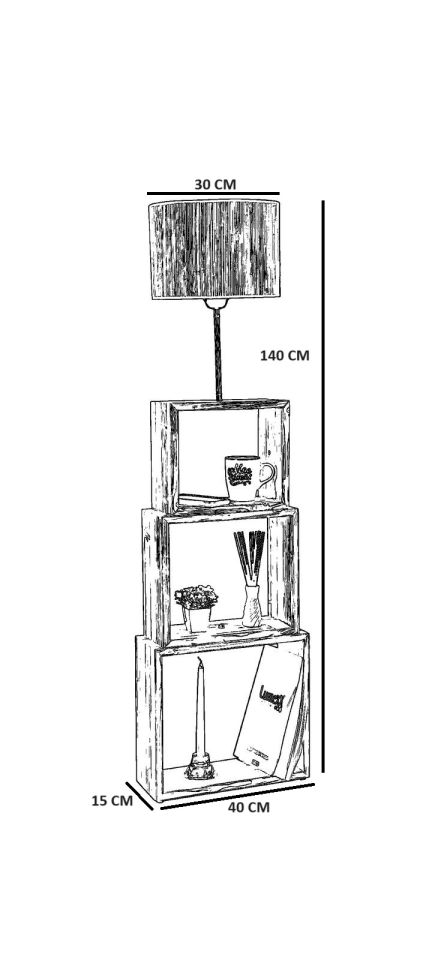PUZZLE CEVİZ LAMBADER BAMBU 07 ABAJURLU