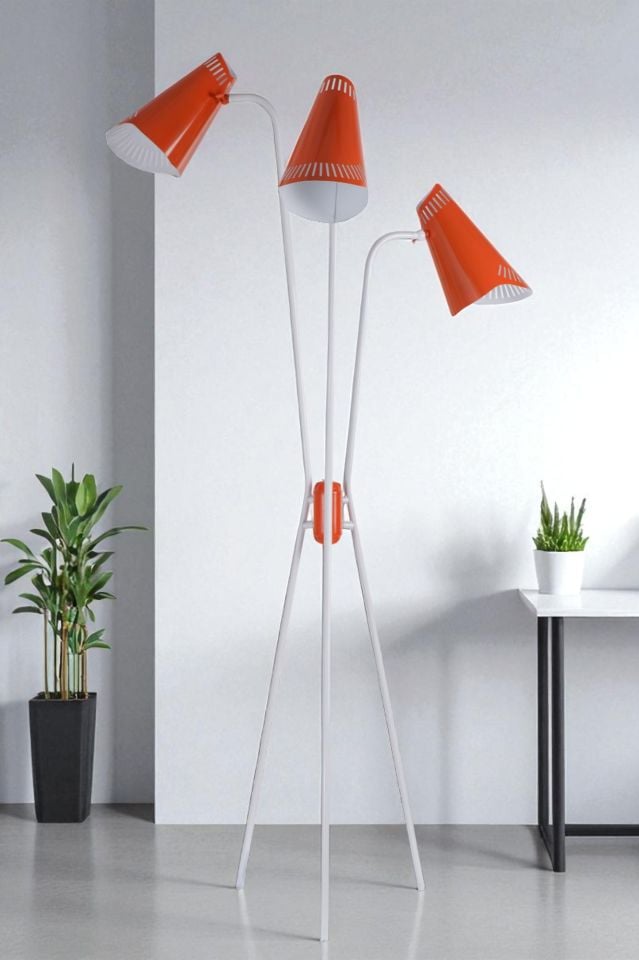 YENİ AKASYA 3 LÜ BEYAZ LAMBADER TURUNCU LAZER BAŞLIKLI