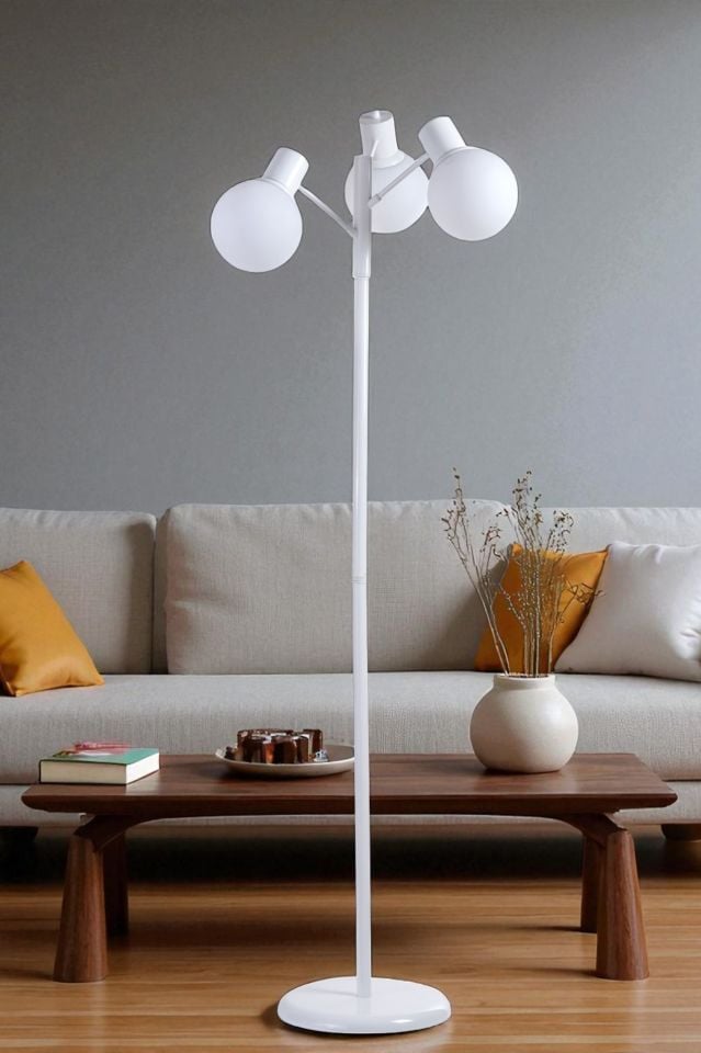 SAFİR 3 LÜ BEYAZ LAMBADER BEYAZ CAMLI