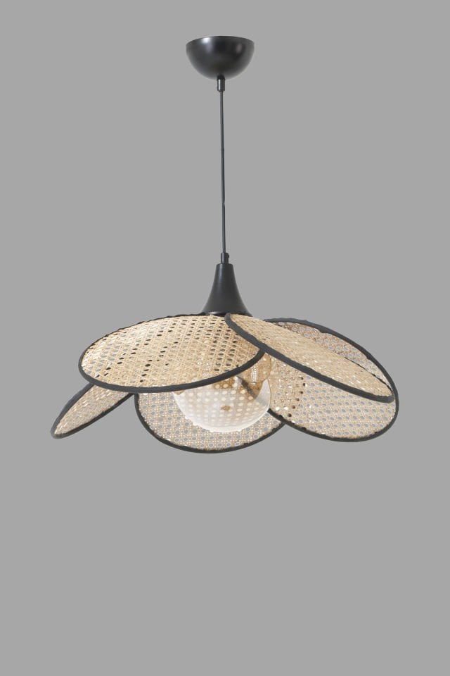 PERVANE TEKLİ CAMLI RATTAN SARKIT