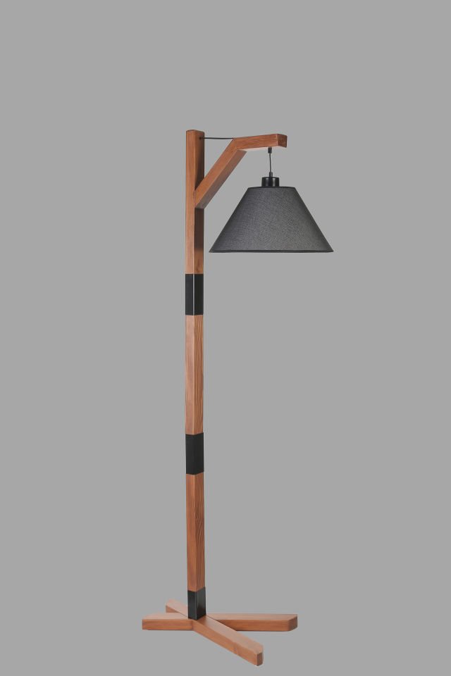 YENİ LİZA CEVİZ LAMBADER PRAMİT HASIR SİYAH ABAJURLU