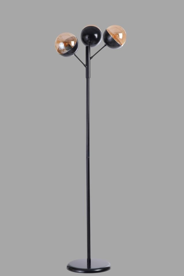 KÜRE 3 LÜ SİYAH LAMBADER BAL CAMLI