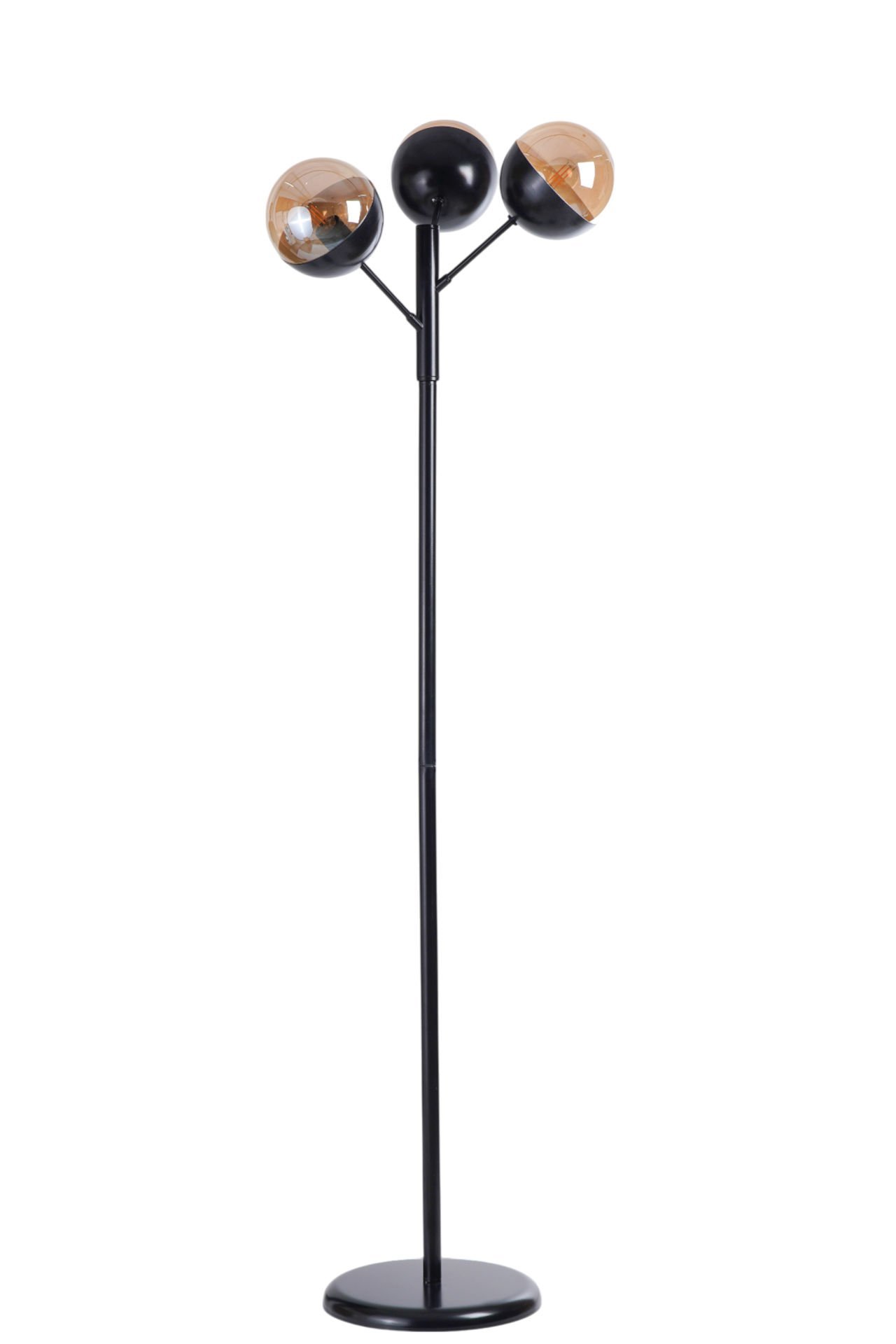 KÜRE 3 LÜ SİYAH LAMBADER BAL CAMLI