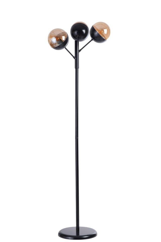 KÜRE 3 LÜ SİYAH LAMBADER BAL CAMLI