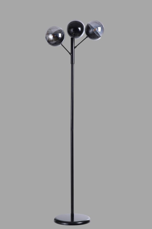 KÜRE 3 LÜ SİYAH LAMBADER FÜME CAMLI