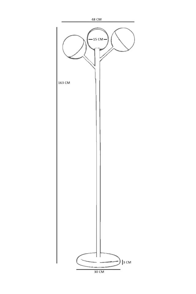 KÜRE 3 LÜ ESKİTME LAMBADER BEYAZ CAMLI