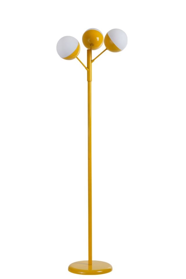 KÜRE 3 LÜ SARI LAMBADER BEYAZ CAMLI