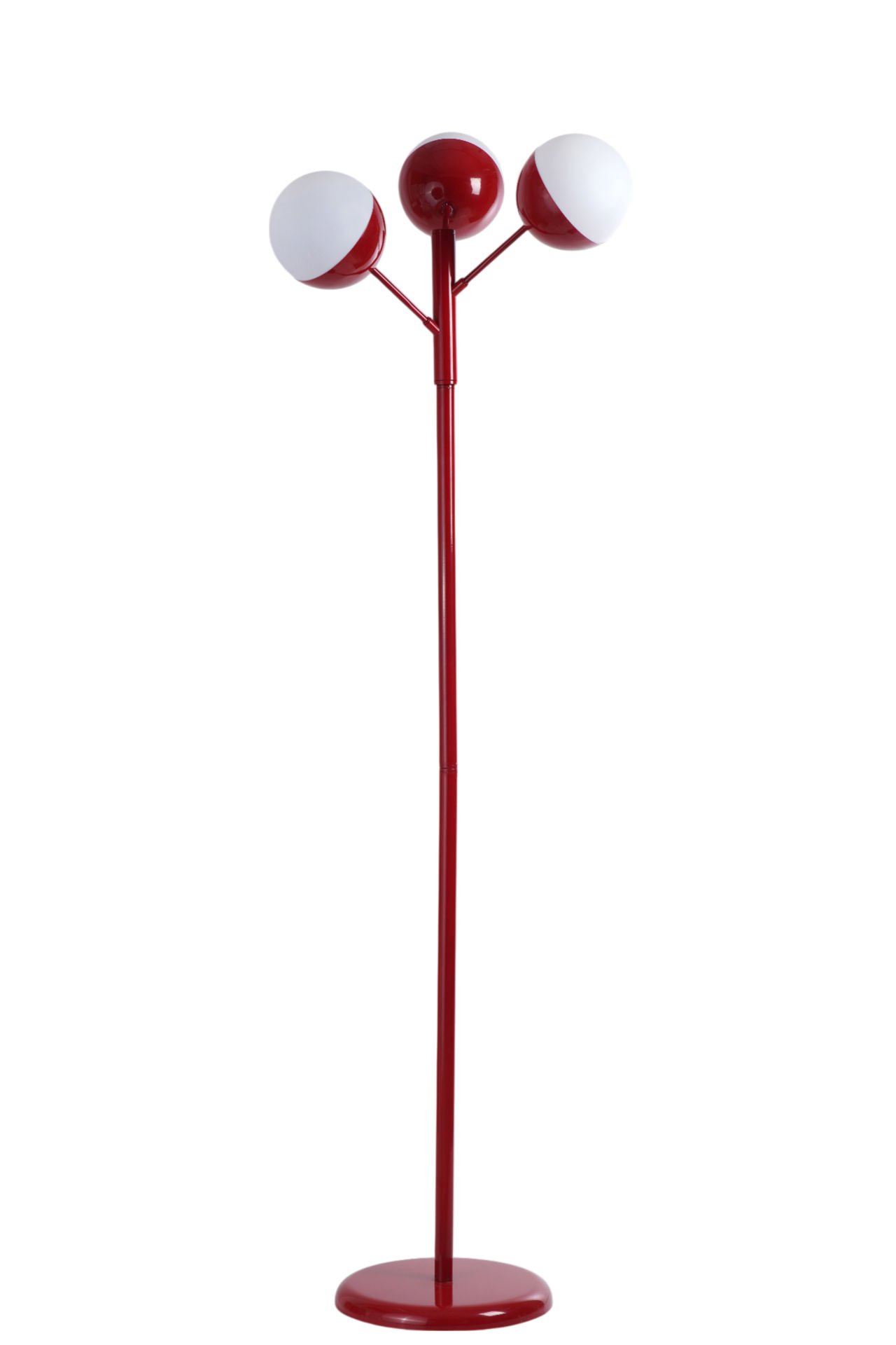 KÜRE 3 LÜ KIRMIZI LAMBADER BEYAZ CAMLI