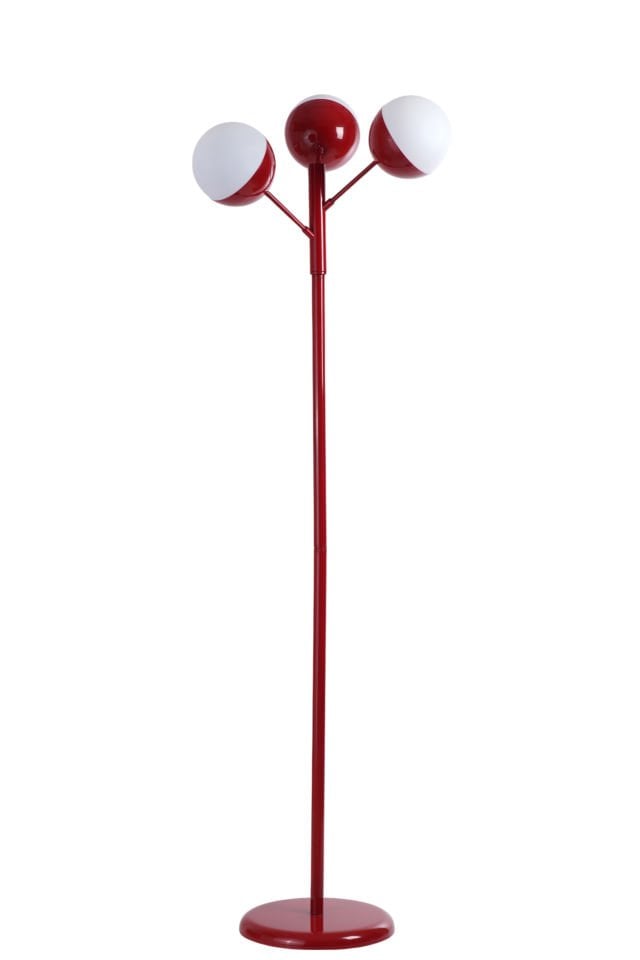 KÜRE 3 LÜ KIRMIZI LAMBADER BEYAZ CAMLI