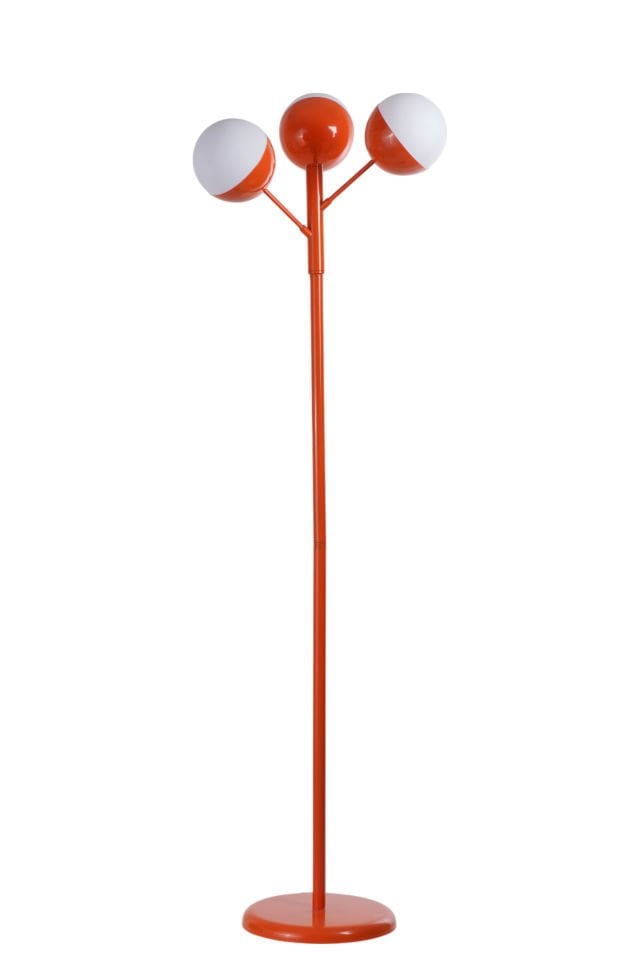 KÜRE 3 LÜ TURUNCU LAMBADER BEYAZ CAMLI