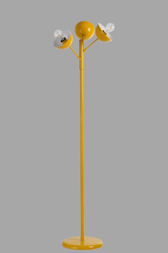 KÜRE 3 LÜ SARI LAMBADER METAL BAŞLIKLI