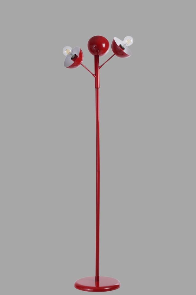 KÜRE 3 LÜ KIRMIZI LAMBADER METAL BAŞLIKLI