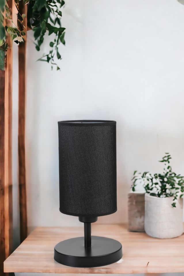 RUMELİ SİYAH SİYAH ABAJURLU MASA LAMBASI