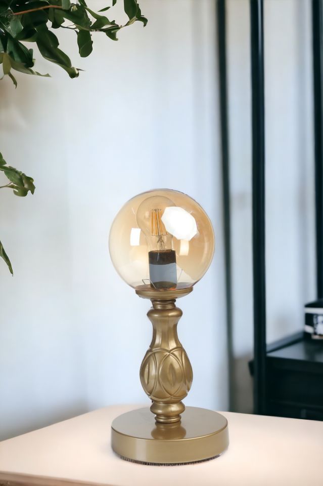 OLİMPİYAT ESKİTME BAL CAMLI MASA LAMBASI