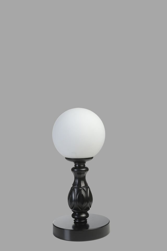 OLİMPİYAT SİYAH BEYAZ CAMLI MASA LAMBASI