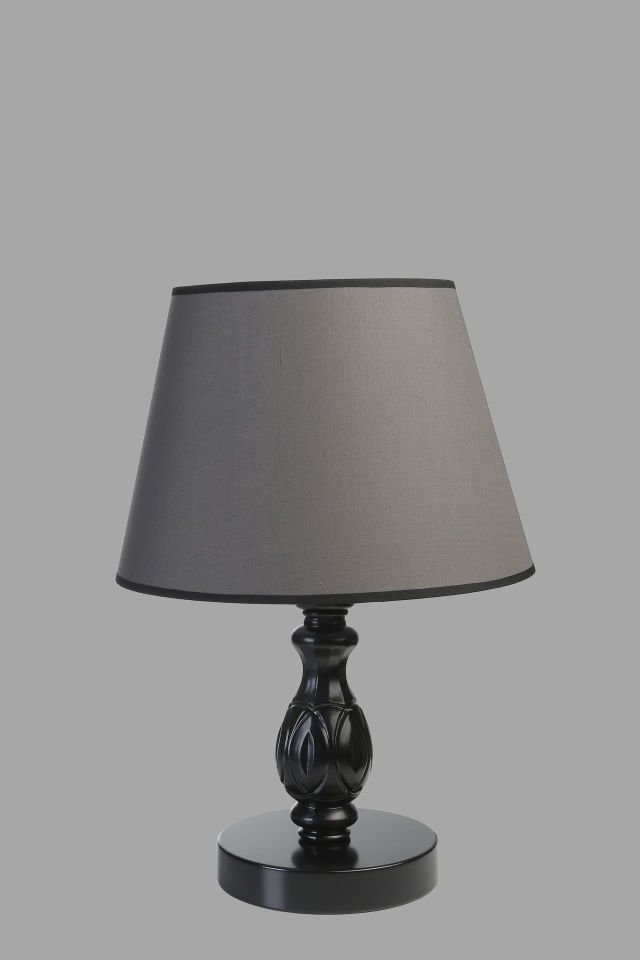 OLİMPİYAT SİYAH PRAMİT KOYU GRİ ABAJURLU MASA LAMBASI