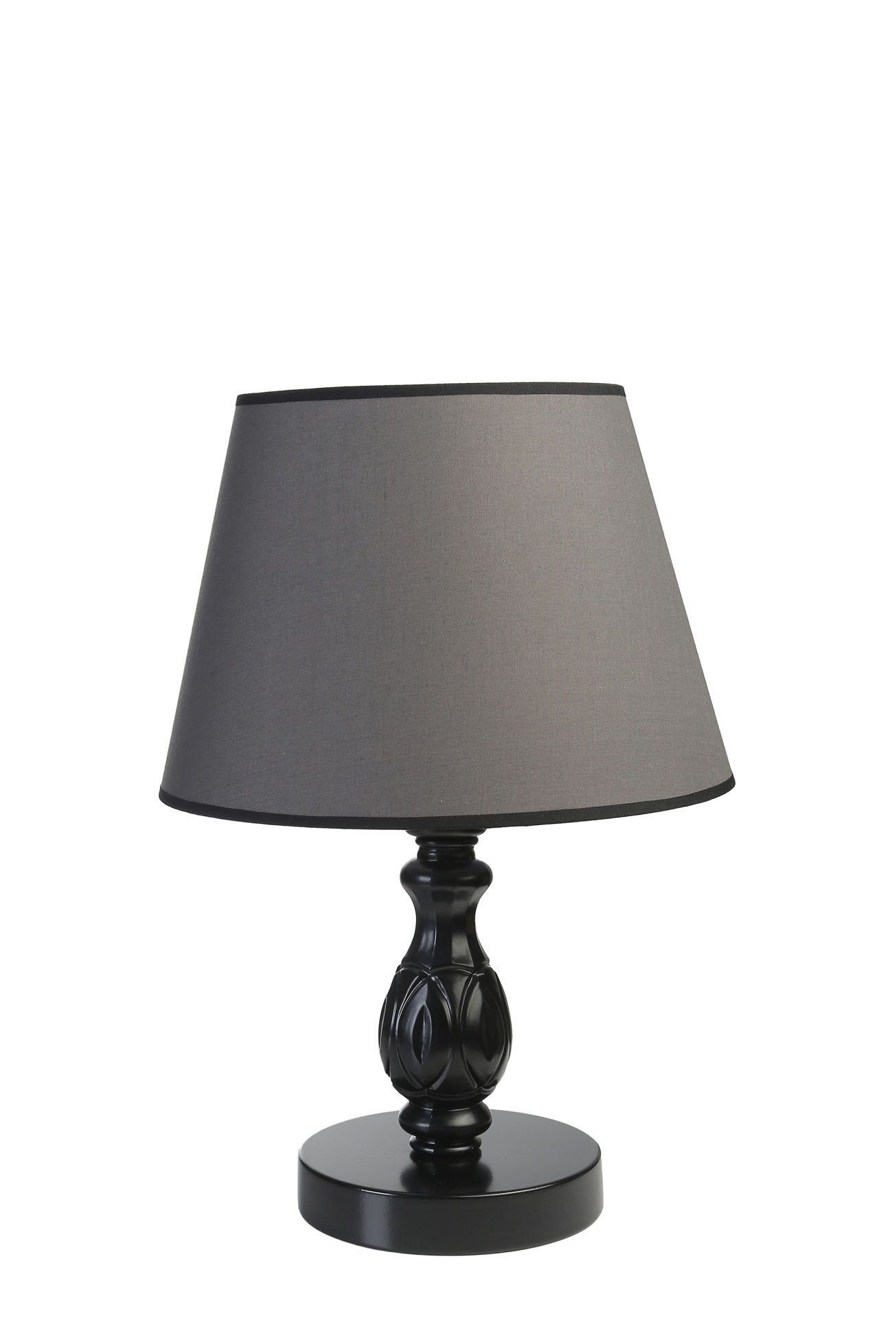OLİMPİYAT SİYAH PRAMİT KOYU GRİ ABAJURLU MASA LAMBASI