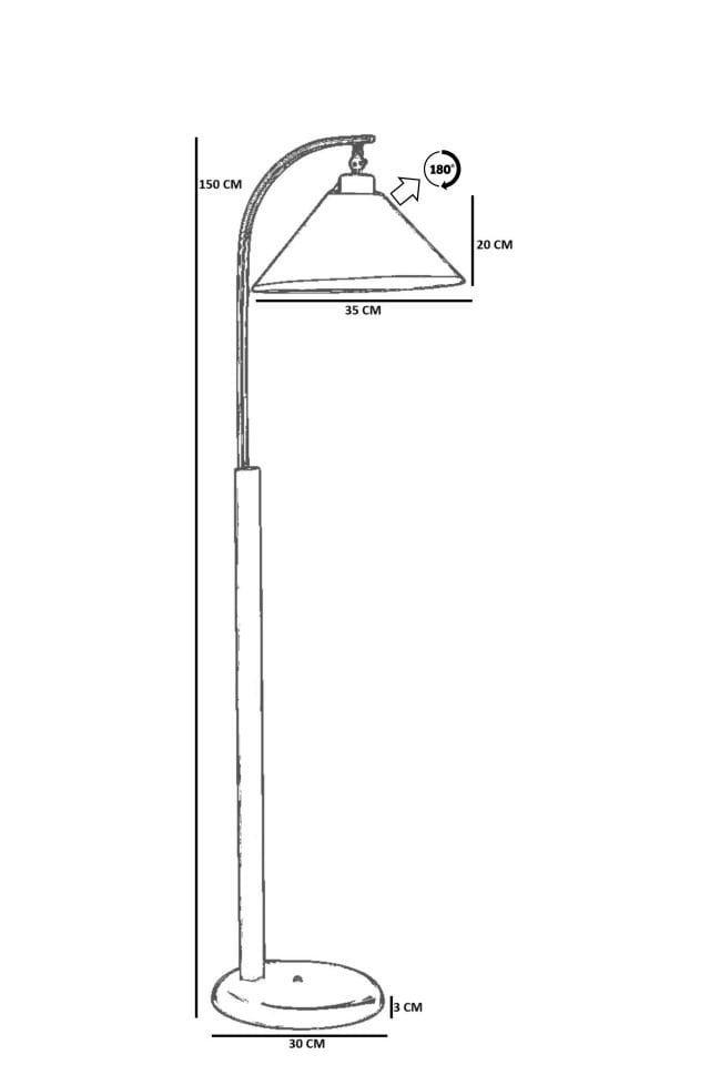 BUKE CEVİZ LAMBADER KOYU GRİ ABAJURLU