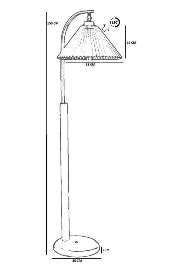 BUKE CEVİZ LAMBADER PİLELİ SİYAH ABAJURLU