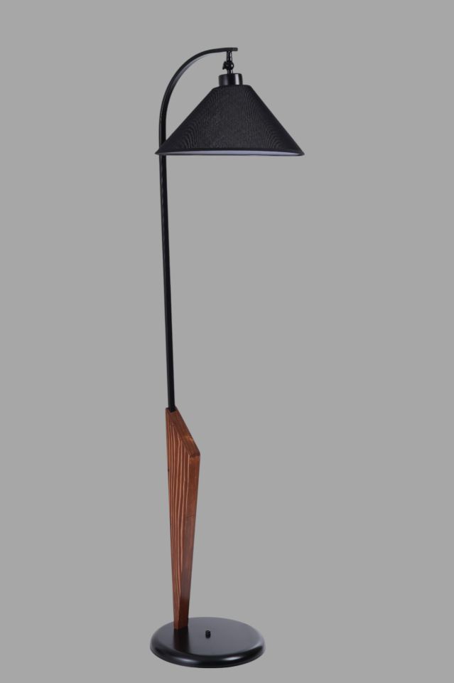 AKTAN CEVİZ LAMBADER HASIR SİYAH ABAJURLU